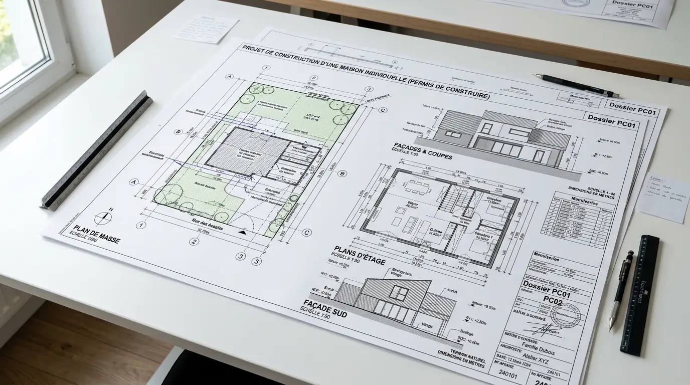 Plan de permis de construire détaillé